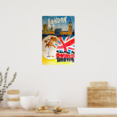 ロンドンアート イングランド 旅行 ポスター イギリス 印刷 英語 (キッチン)