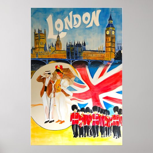 ロンドンアート イングランド 旅行 ポスター イギリス 印刷 英語 (正面)