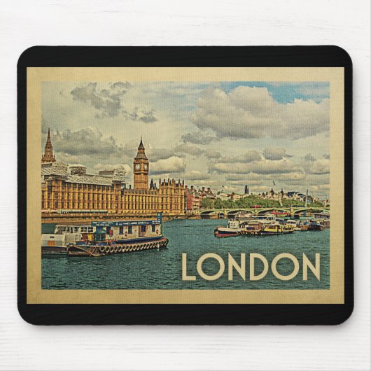 ロンドンイギリスのヴィンテージ旅行 マウスパッド (正面)