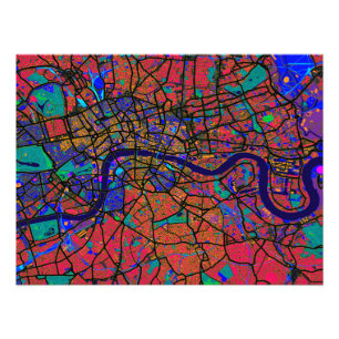 ロンドンイギリスの通り地図 フォトプリント           