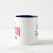 ロンドンイギリス旗および句 ツートーンマグカップ (中央)