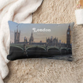 ロンドンイギリス都市場面 ランバークッション (ブランケット)