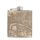 ロンドンイギリス(1807年)のヴィンテージの地図 フラスク (正面)