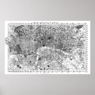 ロンドンイギリス(1860年の) BWのヴィンテージの地図 ポスター