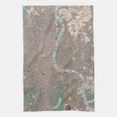 ロンドンイギリス(1862年)のヴィンテージの地図 キッチンタオル (縦)