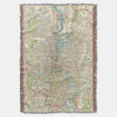 ロンドンイギリス(1900年)のヴィンテージの地図 スローブランケット (正面縦)