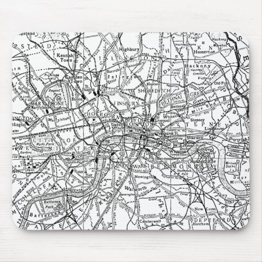 ロンドンイギリス(1911年)のヴィンテージの地図 マウスパッド (正面)
