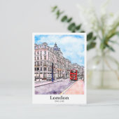 ロンドンイングランドアートトラベルウォーターカラーハンドドロッド ポストカード (スタンド正面)