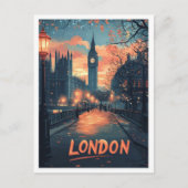 ロンドンイングランドアートヴィンテージイラストレーショントラベル ポストカード (正面)