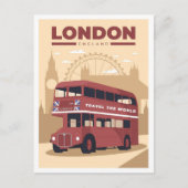 ロンドンイングランドアートヴィンテージトラベルイラストレーション ポストカード (正面)