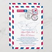 ロンドンイングランドエアメール | 結婚s 招待状 (正面/裏面)