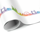 ロンドンイングランドカラフルスカイラインモダンW ラッピングペーパー (ロールコーナー)