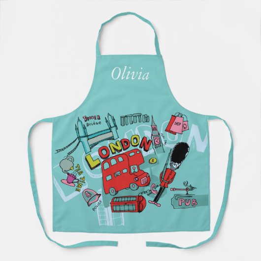 ロンドンイングランドキ統一されたングダム名前をカスタムする  エプロン (正面)