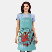 ロンドンイングランドキ統一されたングダム名前をカスタムする  エプロン (着用した状態)