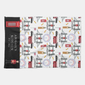 ロンドンイングランドクイーンズガード英語パターン キッチンタオル (横)