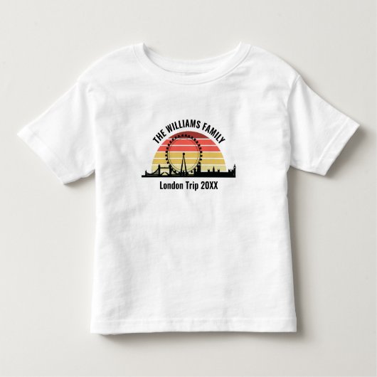 ロンドンイングランドサンセットカスタムファミリートリップ トドラーTシャツ (正面)
