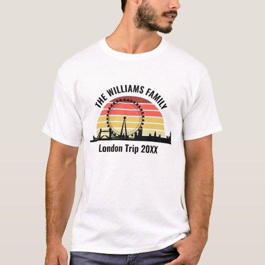 ロンドンイングランドサンセットカスタムファミリートリップ Tシャツ (正面)
