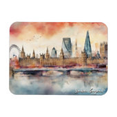 ロンドンイングランドシティシルエットウォーター絵を描カラー マグネット (横)