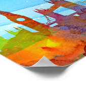 ロンドンイングランドシティスカイラインウォーターカラー ポスター (角)