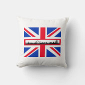 ロンドンイングランドシティスカイラインユニオンジャックフラッグピロー クッション (正面)