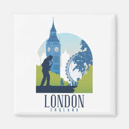 ロンドンイングランドシティスケープVintage Travel写真 マグネット