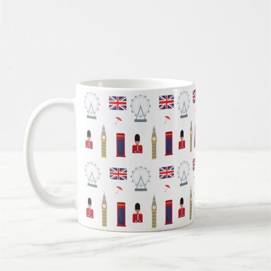 ロンドンイングランドスカイラインアイコンコーヒーマグ コーヒーマグカップ (左)