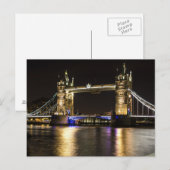 ロンドンイングランドスカイラインナイトポストカードブリッジ ポストカード (正面/裏面)