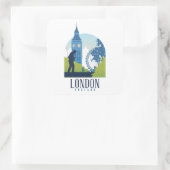 ロンドンイングランドスカイライン スクエアシール (バッグ)