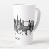 ロンドンイングランドスカイラインBW カフェラテマグ (右アングル)