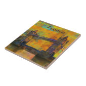 ロンドンイングランドタワーブリッジカラフル抽象芸術 タイル (側面)