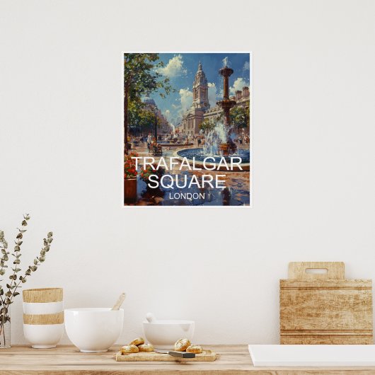 ロンドンイングランドトラファルガースクエアトラベルポスター ポスター (キッチン)