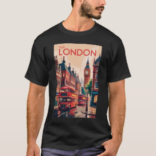 ロンドンイングランドトラベルアートヴィンテージ Tシャツ