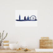 ロンドンイングランドトラベルデスティネーションスカイラインヴィンテージ ポスター (キッチン)