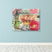 ロンドンイングランドトラベルヴィンテージヨーロッパアート キャンバスプリント (インサイチュ (ウッドフロア))