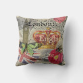ロンドンイングランドトラベルヴィンテージヨーロッパアート クッション (裏面)