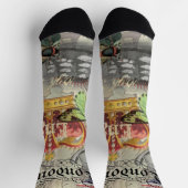 ロンドンイングランドトラベルヴィンテージヨーロッパアート ソックス (上部)