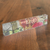 ロンドンイングランドトラベルヴィンテージヨーロッパアート デスクネームプレート (側面)