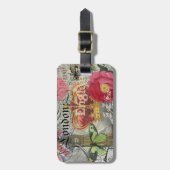 ロンドンイングランドトラベルヴィンテージヨーロッパアート ラゲッジタグ (正面縦)