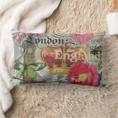 ロンドンイングランドトラベルヴィンテージヨーロッパアート ランバークッション (ブランケット)
