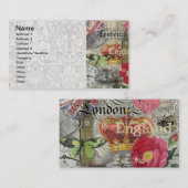 ロンドンイングランドトラベルヴィンテージヨーロッパアート 名刺 (正面/裏面)