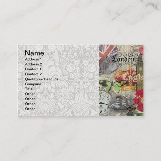 ロンドンイングランドトラベルヴィンテージヨーロッパアート 名刺 (正面)