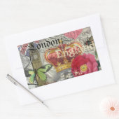 ロンドンイングランドトラベルヴィンテージヨーロッパアート 長方形シール (封筒)