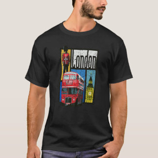 ロンドンイングランドビッグベンダブルデッカークイーンズガード Tシャツ