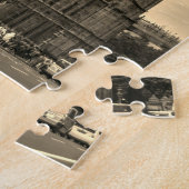 ロンドンイングランドビッグベンヴィンテージ白黒レッドバス ジグソーパズル (側面)