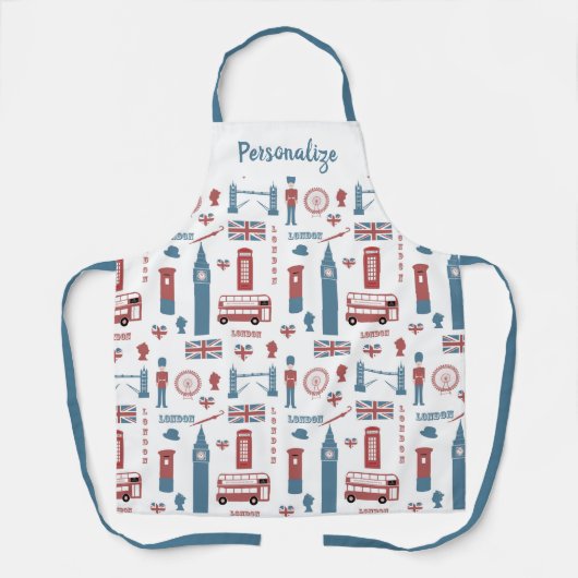 ロンドンイングランドビッグベン英国国旗のクイーンズガード エプロン (正面)