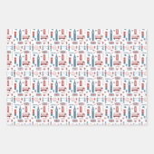 ロンドンイングランドビッグベン英国国旗のクイーンズガード ラッピングペーパーシート (正面3)