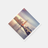 ロンドンイングランドビッグベン スタンダードカクテルナプキン (角)