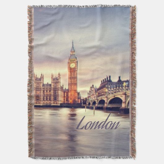 ロンドンイングランドビッグベン スローブランケット (正面縦)