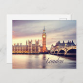 ロンドンイングランドビッグベン ポストカード (正面/裏面)