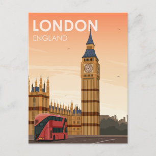 ロンドンイングランドビッグベンatサンセットヴィンテージ旅行 ポストカード